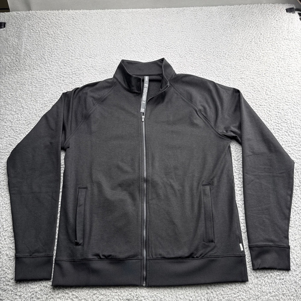 Vuori Micro Fleece Jacket Men L Black Excellent Full Zip Stretch V2013